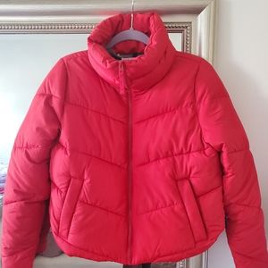 Abercrombie & Fitch Red Puffer Jacket
